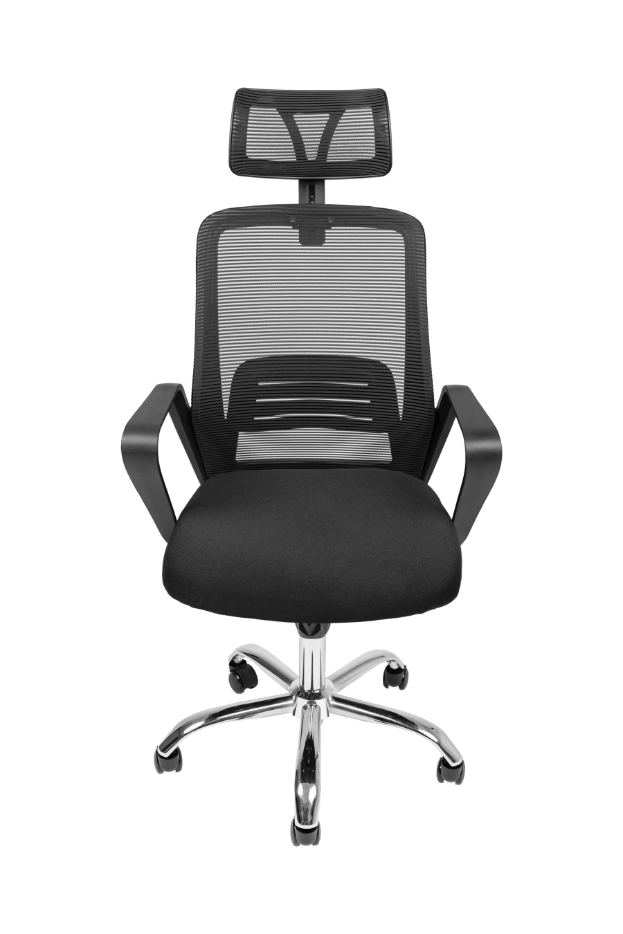 Modena: Alege eleganța pură: construcție ergonomică într-un finisaj complet negru care se integrează discret în orice decor. Șezutul tapițat este suficient de ferm pentru susținere corectă, dar plăcut la atingere, iar spătarul din plasă acrilică previne acumularea căldurii. Tetiera ajustabilă îți adaptează sprijinul cervical, în timp ce suportul lombar fix promovează postura sănătoasă. Cotierele fixe stabilesc un unghi natural pentru antebrațe, reducând tensiunea în umeri. Roțile din nailon garantează mobilitate lină și protecție pentru pardoseală. Rezultatul: productivitate fără compromisuri între confort și stil sobru.