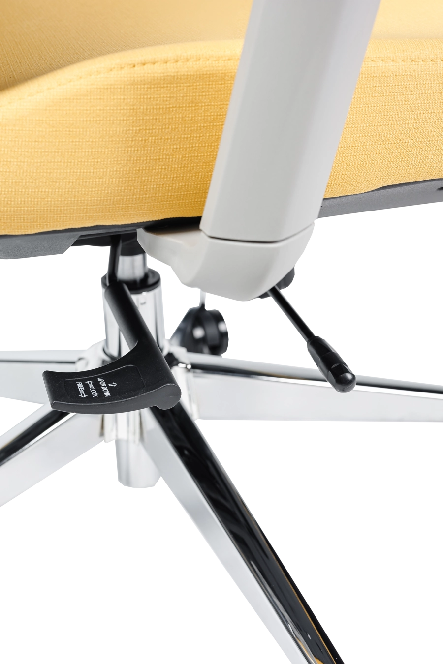 Florence: CUSTÓ Florence combină un spătar din plasă acrilică ventilată cu un șezut din spumă de densitate înaltă și mecanism de translație față/spate, astfel încât presiunea să fie distribuită uniform și proporțional, indiferent de constituția corpului. Suportul lombar ajustabil și tetiera 3D urmează curba coloanei și poziția capului, reducând oboseala. Cotierele 3D îți permit să reglezi înălțimea, adâncimea și rotația pentru tastare fără efort. Paleta gri-galben însuflețește spațiul de lucru, adăugând un accent modern. Mecanismul sincron menține spatele și șezutul în raport ergonomic 2:1, iar roțile din poliuretan rulează silențios. Perfect pentru spații de lucru creative, organizate pentru o productivitate înaltă a echipei.