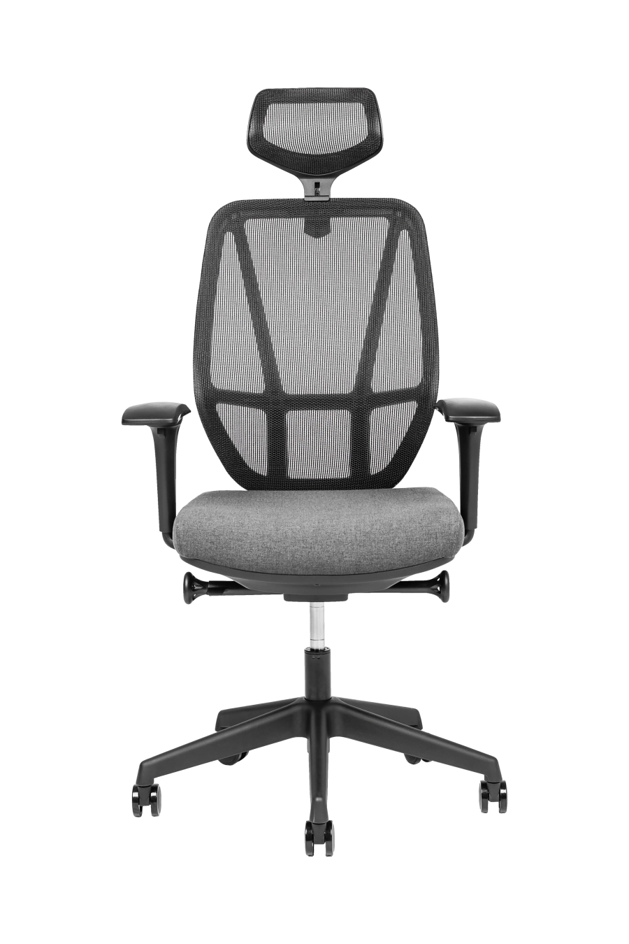 Oslo: CUSTÓ Oslo, fabricat din materiale reciclate, demonstrează că sustenabilitatea și confortul pot merge mână în mână. Șezutul este capitonat cu spumă de densitate înaltă și tapițat cu textil de înaltă calitate, iar spătarul din plasă acrilică reciclată permite circulația aerului, menținând o temperatură plăcută. Poți glisa șezutul înainte sau înapoi pentru a regla adâncimea, iar cotierele ajustabile pe înălțime susțin antebrațele în procesul de lucru. Suportul lombar fix menține coloana stabilă, iar baza cu roți din poliuretan asigură o rulare fără impact asupra pardoselei. Schema cromatică negru-gri se potrivește perfect birourilor moderne orientate spre ESG. Un scaun responsabil, proiectat cu gândul la natură pentru performanță zilnică.