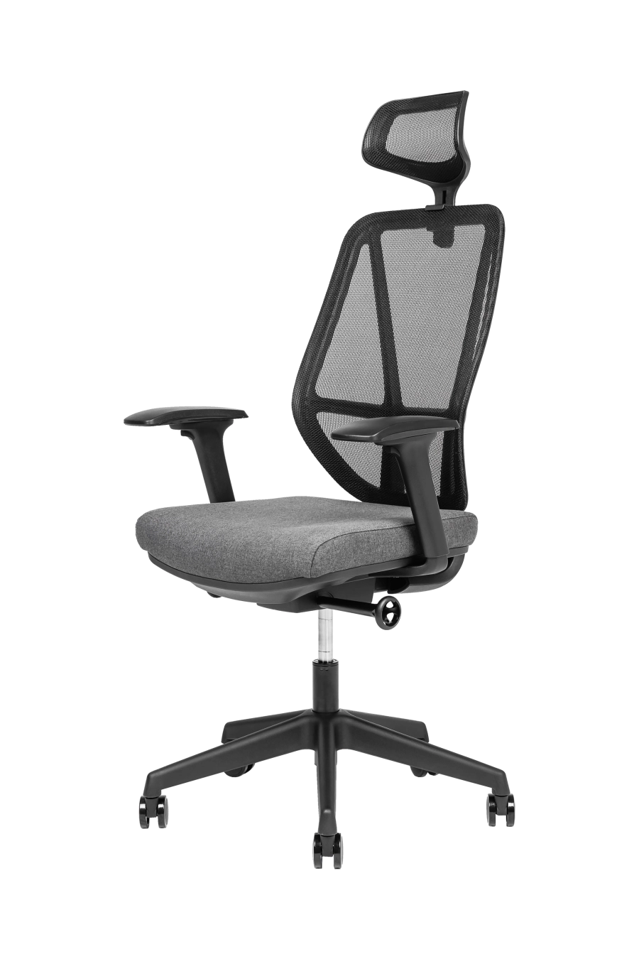Oslo: CUSTÓ Oslo, fabricat din materiale reciclate, demonstrează că sustenabilitatea și confortul pot merge mână în mână. Șezutul este capitonat cu spumă de densitate înaltă și tapițat cu textil de înaltă calitate, iar spătarul din plasă acrilică reciclată permite circulația aerului, menținând o temperatură plăcută. Poți glisa șezutul înainte sau înapoi pentru a regla adâncimea, iar cotierele ajustabile pe înălțime susțin antebrațele în procesul de lucru. Suportul lombar fix menține coloana stabilă, iar baza cu roți din poliuretan asigură o rulare fără impact asupra pardoselei. Schema cromatică negru-gri se potrivește perfect birourilor moderne orientate spre ESG. Un scaun responsabil, proiectat cu gândul la natură pentru performanță zilnică.