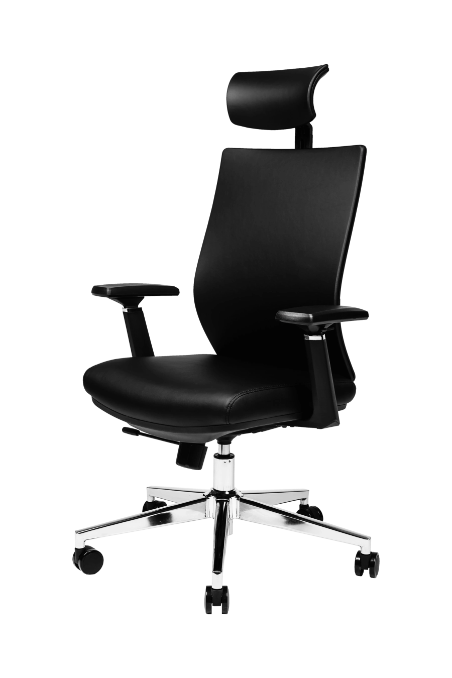 Girona: CUSTÓ Girona îmbină aspectul sofisticat al pielii artificiale cu beneficii ergonomice avansate. Suportul lombar 2D și tetiera 2D se ajustează precis, reducând presiunea pe discurile vertebrale. Șezutul glisant permite reglaj de adâncime, iar brațele 3D se aliniază rapid la poziția ideală de tastare. Spătarul larg susține întregul torace, favorizând respirația corectă. Baza rotativă și roțile din plastic garantează mobilitate fără zgârieturi. Potrivit pentru manageri care doresc confort premium în întâlniri îndelungate.