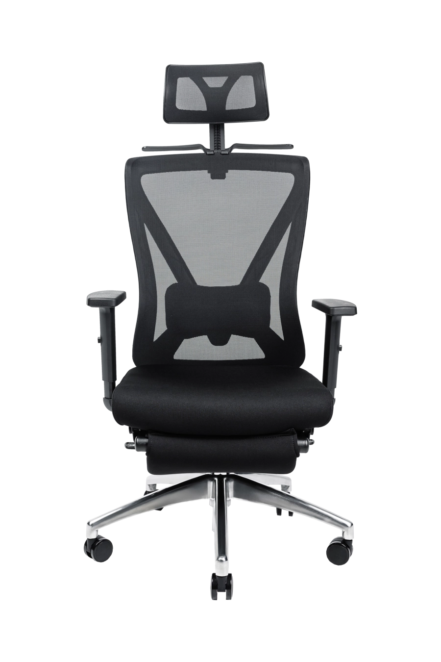 Dublin: CUSTÓ Dublin este scaunul complet echipat pentru multitasking: șezut textil comod, spătar din plasă acrilică ventilată și suport pentru picioare retractabil. Tetiera 2D și suportul lombar 2D se reglează independent, adaptându-se stilului tău de lucru. Brațele ajustabile pe înălțime facilitează trecerea de la tastare la prezentări. Un umeraș integrat păstrează sacoul impecabil, eliminând aglomerația de pe spătar. Roțile din poliuretan rulează lin, iar finisajul negru se integrează perfect în birouri moderne.