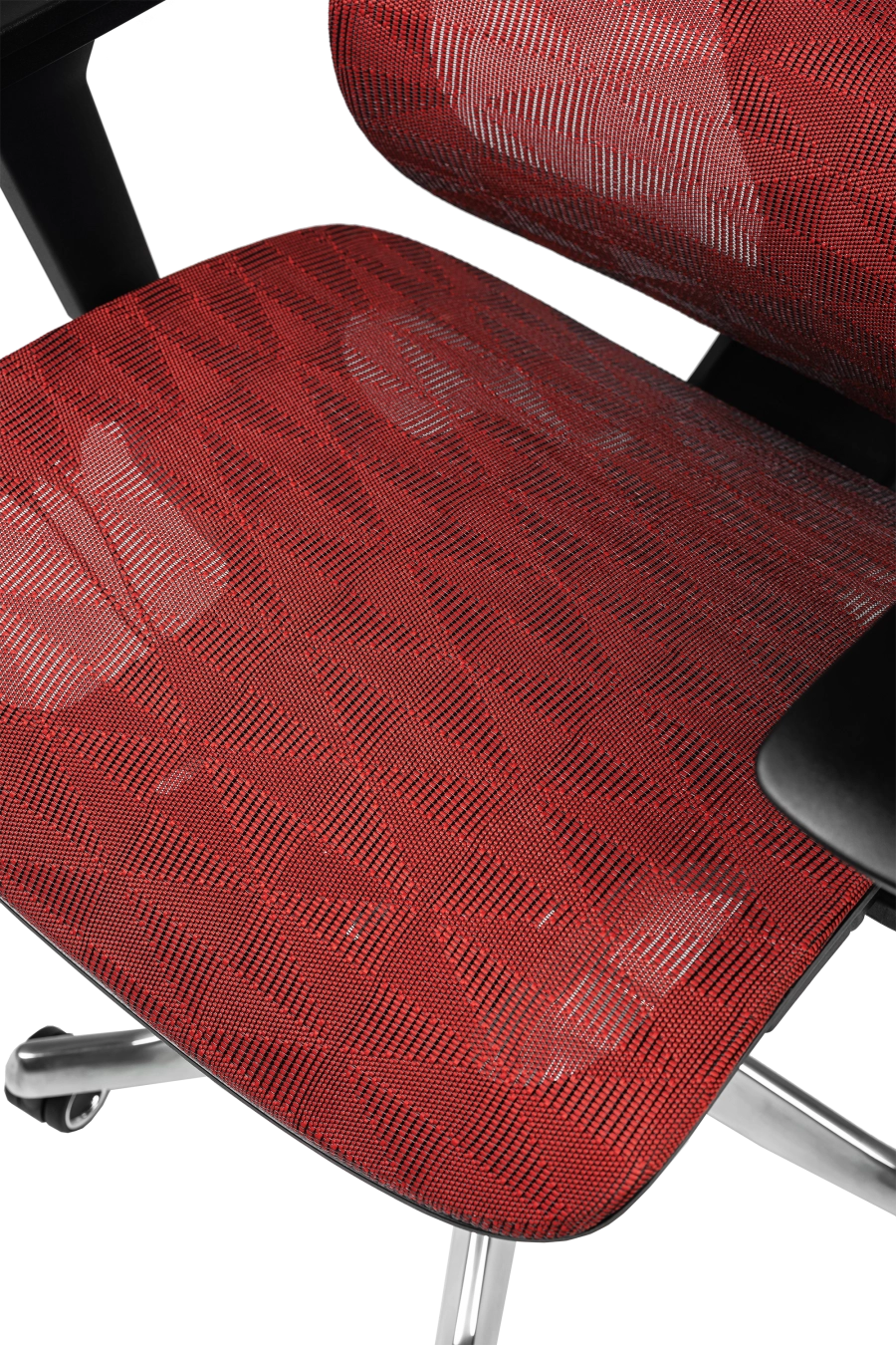 Porto: Conceput pentru reglaje la îndemână, CUSTÓ Porto combină șezutul și spătarul din plasă elastomerică ce mențin un microclimat plăcut chiar și în zilele toride. Tetiera 3D se adaptează înălțimii și unghiului capului, iar cotierele 3D permit setarea pe înălțime, adâncime și rotație. Baza rotativă ușoară și roțile din poliuretan rulează silențios, protejând pardoseala. Accentele roșii dinamizează biroul, transformând fotoliul într-un element de design care inspiră energie și creativitate.