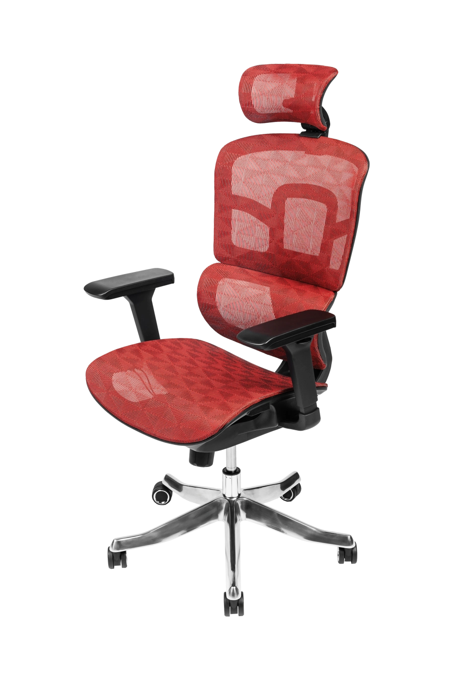 Porto: Conceput pentru reglaje la îndemână, CUSTÓ Porto combină șezutul și spătarul din plasă elastomerică ce mențin un microclimat plăcut chiar și în zilele toride. Tetiera 3D se adaptează înălțimii și unghiului capului, iar cotierele 3D permit setarea pe înălțime, adâncime și rotație. Baza rotativă ușoară și roțile din poliuretan rulează silențios, protejând pardoseala. Accentele roșii dinamizează biroul, transformând fotoliul într-un element de design care inspiră energie și creativitate.