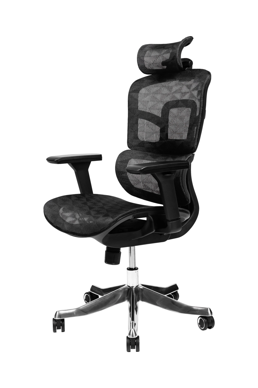 Porto: Conceput pentru reglaje la îndemână, CUSTÓ Porto combină șezutul și spătarul din plasă elastomerică ce mențin un microclimat plăcut chiar și în zilele toride. Tetiera 3D se adaptează înălțimii și unghiului capului, iar cotierele 3D permit setarea pe înălțime, adâncime și rotație. Baza rotativă ușoară și roțile din poliuretan rulează silențios, protejând pardoseala. O alegere ideală pentru birouri executive care cer funcționalitate maximă într-un look sobru.