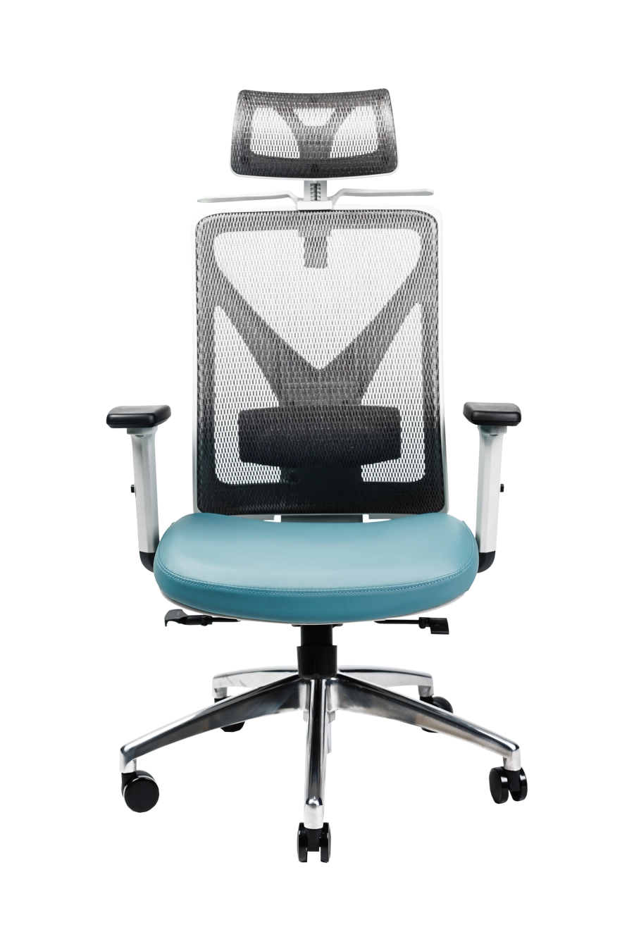 Vigo: CUSTÓ Vigo este gândit pentru multitasking agil: spătar din plasă acrilică răcoritoare, șezut textil confortabil și un umeraș integrat care menține sacoul impecabil. Suportul lombar reglabil și tetiera 2D se ajustează pe loc, iar cotierele 3D aliniază antebrațele la tastatură sau la prezentări. Șezutul glisant reglează adâncimea, prevenind presiunea pe coapse. Mecanismul sincron permite balans controlat, iar roțile din poliuretan rulează lin pe suprafețe dure. Cromatica adaugă vitalitate spațiului de lucru fără a distrage atenția.